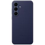 Capa de couro vegan Samsung Kindsuit azul escuro para Galaxy S25 FE