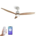Ventilador de techo HELIX, 132 cm, motor DC, aspas madera haya, LED regulable, compatible Alexa Ventilador de techo HELIX, 132 cm, motor DC, aspas madera haya, LED regulable, compatible Alexa