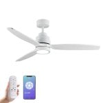 Ventilador de techo HELIX 132cm motor DC, aspas haya, luz LED regulable, Alexa y App Ventilador de techo HELIX 132cm motor DC, aspas haya, luz LED regulable, Alexa y App
