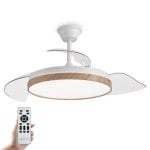 Ventilador de techo inteligente con aspas retráctiles, LED regulable, control Alexa y modo invierno/verano Ventilador de techo inteligente con aspas retráctiles, LED regulable, control Alexa y modo invierno/verano