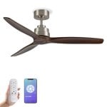 Ventilador de techo HELIX sin luz 132cm motor DC ultrasilencioso aspas madera haya Alexa App Ventilador de techo HELIX sin luz 132cm motor DC ultrasilencioso aspas madera haya Alexa App