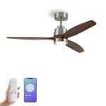 Ventilador de techo HELIX 132cm, motor DC, aspas madera haya, LED regulable, Alexa/App Ventilador de techo HELIX 132cm, motor DC, aspas madera haya, LED regulable, Alexa/App