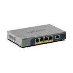 5-Port Gigabit Switch mit PoE+ und 120W PoE-Budget, Montierbar, Unmanaged, Grau
