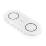 Carregador Sem Fios USB-C 15W 2 em 1 para Telemóvel e Auriculares, Branco Carregador Sem Fios USB-C 15W 2 em 1 para Telemóvel e Auriculares, Branco