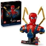 Busto LEGO Marvel 76326 Iron Spider-Man con minifigura articulada para exposición