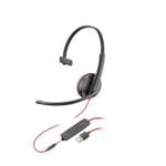 HP Blackwire C3215 Headset USB-A Mono Profissional com Microfone Preto