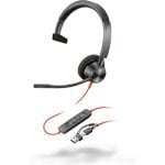 Poly Blackwire 3310-M Headset USB-C com Cancelamento de Ruído Preto