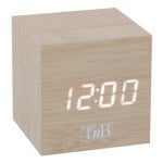 Orologio sveglia digitale T'nB CLOCKSQWD Cubo legno con 3 allarmi Orologio sveglia digitale T'nB CLOCKSQWD Cubo legno con 3 allarmi