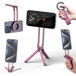 Supporto magnetico per treppiede universale con moschettone, MagSafe, alluminio, rotazione 360°