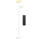 Homcom Lámpara De Pie Led Regulable 42w Con Control Remoto Y Táctil Blanco