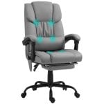 Vinsetto Silla De Oficina Con Masaje De 6 Puntos Con Respaldo Reclinable Gris