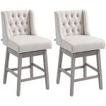 Homcom Juego De 2 Taburetes De Bar Con Respaldo Reposapiés 46x57x101 Cm Beige Homcom Juego De 2 Taburetes De Bar Con Respaldo Reposapiés 46x57x101 Cm Beige