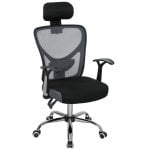 Vinsetto Silla De Oficina Con Altura Ajustable Respaldo Reclinable Gris Oscuro