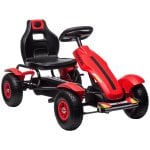 Homcom Go Kart A Pedales Para Niños De 5-12 Años 121x58x61 Cm Rojo