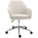 Vinsetto Silla De Oficina Giratoria Con Altura Ajustable Y Reposabrazos Beige