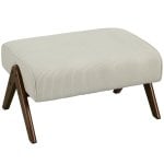 Homcom Reposapiés De Salón De Tela En Pana Con Asiento Acolchado Patas Beige