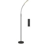 Homcom Lámpara De Pie Led Regulable Con Control Remoto Y Táctil Negro