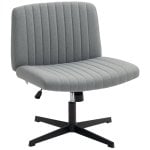 Homcom Silla De Oficina Sin Brazos Silla De Escritorio Giratoria Basculante Gris