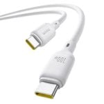 Cavo USB-C Baseus Silky Series 100W 1m Bianco con silicone anti-groviglio Cavo USB-C Baseus Silky Series 100W 1m Bianco con silicone anti-groviglio
