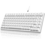 Teclado Mecánico Ak820, Diseño Ansi, Perillas Intercambiables En Caliente, 82 Teclas, Luz Azul Hielo, Blanco Teclado Mecánico Ak820, Diseño Ansi, Perillas Intercambiables En Caliente, 82 Teclas, Luz Azul Hielo, Blanco