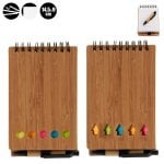 Lot de 2 carnets en bambou, Boli et Posits, 14,5 x 9 cm S2