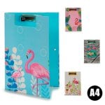 Lot de 4 chemises A4 Flamingo avec clip et élastique S4