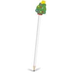 Matita in legno Miffet con gomma a forma di albero di Natale.