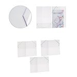 Confezione da 3 cartelle in plastica trasparente con gomma, 3 colori, formato A4