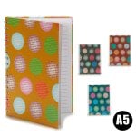 Lot de 4 cahiers à couverture rigide A5, cercles, assortiment 4