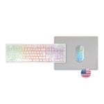 Mars Gaming Mcpwx Combo Gaming Inalámbrico Teclado Frgb Ratón Rgb Alfombrilla Blanco Ingles Us