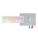 Mars Gaming Mcpwx Combo Gaming Inalámbrico Teclado Frgb Ratón Rgb Alfombrilla Blanco Italiano