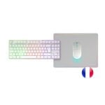 Mars Gaming Mcpwtkl Combo Gaming Inalámbrico Teclado Tkl Frgb Ratón Rgb Alfombrilla Blanco Francés
