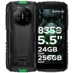 Smartphone DOOGEE Fire 3 Ultra 24GB RAM 256GB Rugerizado Android 15 Negro/Verde