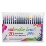 Conjunto de Marcadores Brush Pen 20+1 Nylon Flexível Acuarelável com Misturador de Água