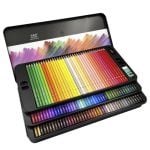 Coffret 120 crayons de couleur professionnels Bois Boîte métal 3 niveaux avec accessoires