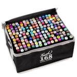 Set de 262 feutres double pointe 1 mm et 6 mm coffret polyester couleurs variées
