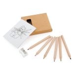 Set coloriage Figgy 8 pièces bloc à colorier 6 crayons cylindriques mines couleurs