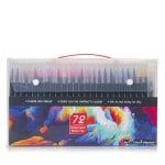 Conjunto de Marcadores de Pincel 72+1 Acuareláveis Nylon Premium com Misturador de Água
