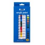 Acrylfarbenset 12 Farben Tuben mit Aufbewahrungsbox, hohe Pigmentierung, ungiftig Acrylfarbenset 12 Farben Tuben mit Aufbewahrungsbox, hohe Pigmentierung, ungiftig