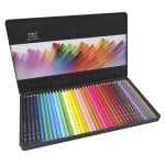 Crayon de couleur professionnel Set 36 pièces bois forme ronde boîte métallique Crayon de couleur professionnel Set 36 pièces bois forme ronde boîte métallique
