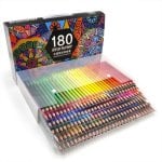 Crayon aquarellable professionnel 180 couleurs Bois Naturel Pointe Solide