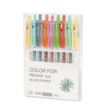 Caneta gel retrátil set 9 cores ponta 0,5mm termoplástico clip superior