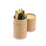 Conjunto Pixi 13 peças Escolar 6 lápis madeira 6 ceras coloridas + afiador