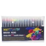 Conjunto de Marcador Aguarela 24+1 Ponta Pincel Nylon Flexível Cores Intensos