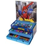 Conjunto de pintura Spiderman 54 peças maleta com gavetas termoplástico