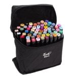 Set de 262 feutres double pointe étui de transport polyester couleurs variées