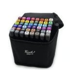 Set de 48 feutres double pointe avec étui de transport polyester