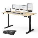 Escritorio SENSE7 NOJO Light 140x70 cm ajuste eléctrico altura carga 70 kg negro/madera/hormigón/gris