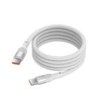 Cabo de carregamento e dados Ksix, 1 m, USB-C para USB-C, carregamento ultrarrápido de 60 W, sistema magnético, entrançado resistente, branco