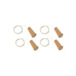 Tapón decorativo con guirnalda LED blanca cálida 2 m pack 4 unidades ABS pilas incluidas Tapón decorativo con guirnalda LED blanca cálida 2 m pack 4 unidades ABS pilas incluidas